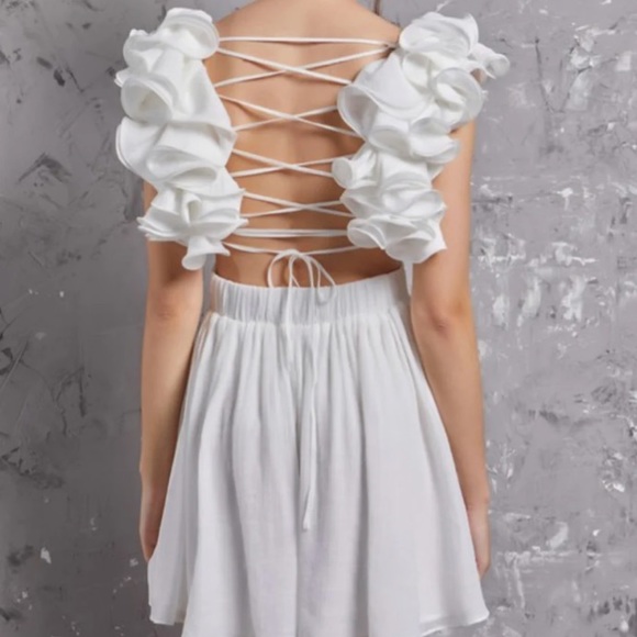 Ruffle Thread Open Back Dress - Picture 2 of 2